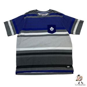 Toronto Maple Leafs T Shirt Mens XL Extra Large Multi Striped Cotton w/ Pocket